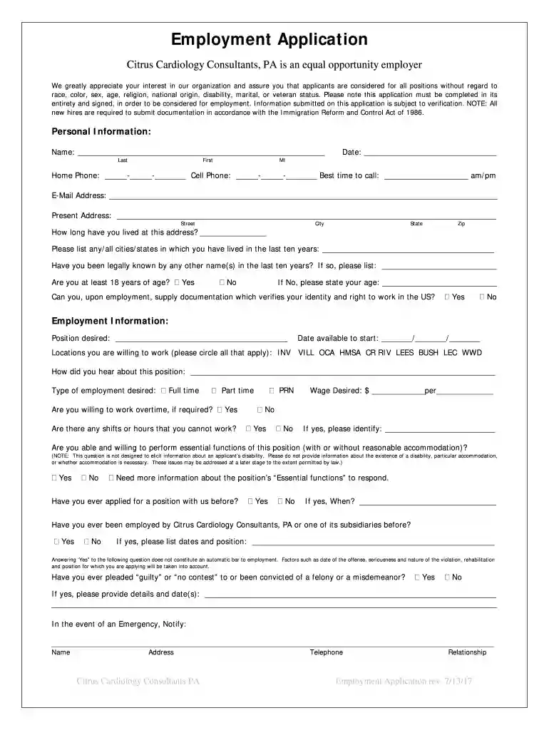 Citrus Cardiology Consultants, PA is an equal opportunity employer Preview on Page 1