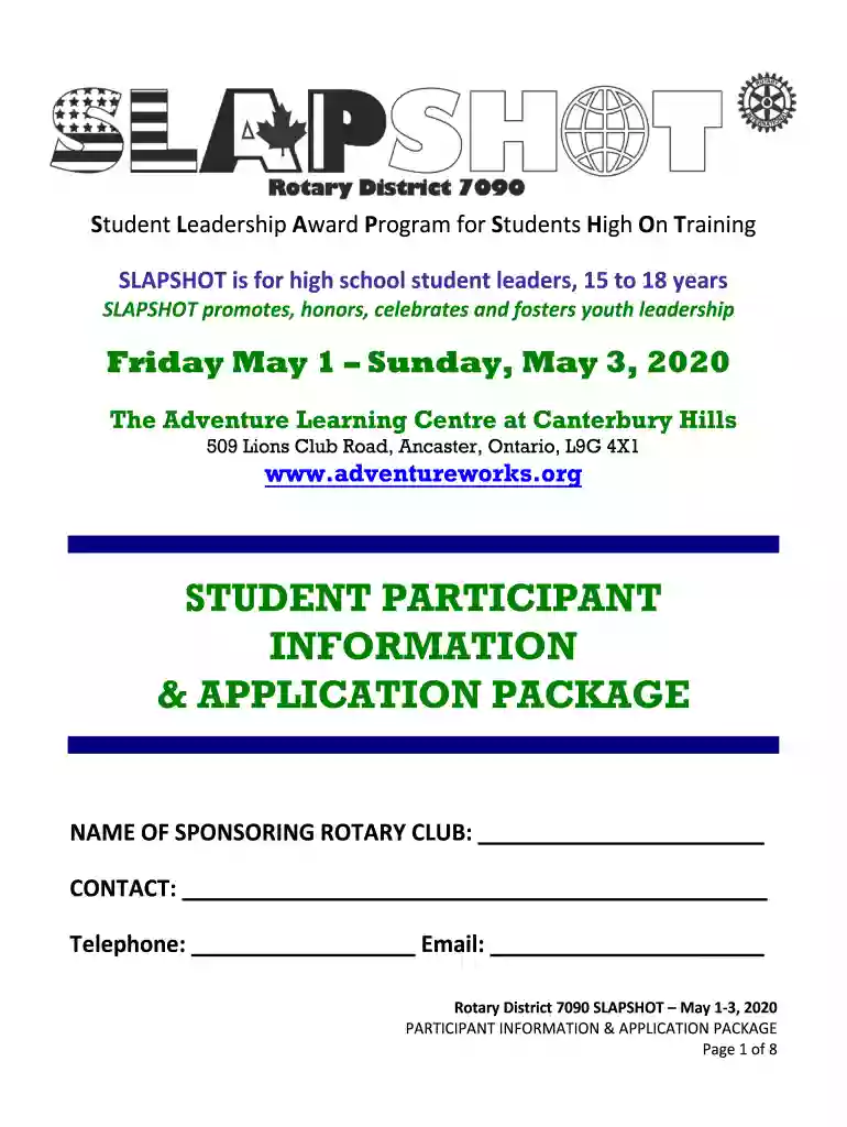 3 Student Participant Information Application Package Preview on Page 1