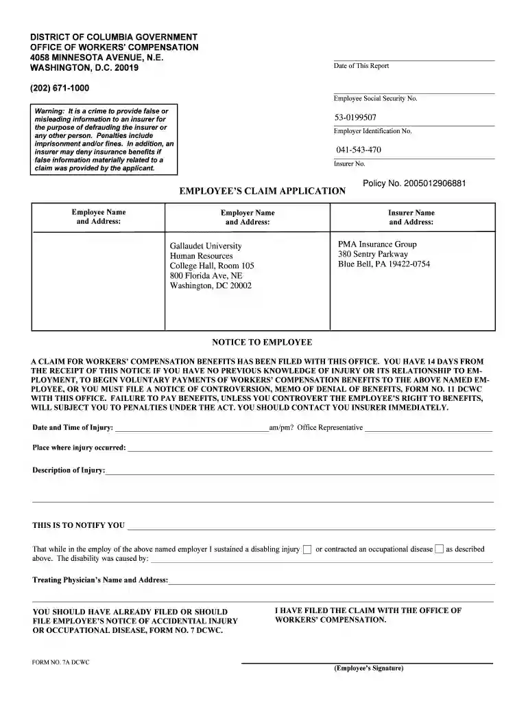 Department Of Employment Services LABOR - Washington, D C Preview on Page 1