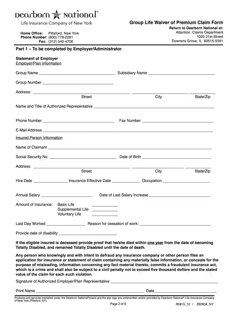 UT: Forms - Dearborn Life Benefits Preview on Page 1