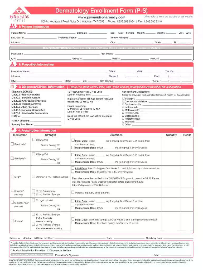 Specialty Enrollment FormsPyramids Pharmacy Preview on Page 1