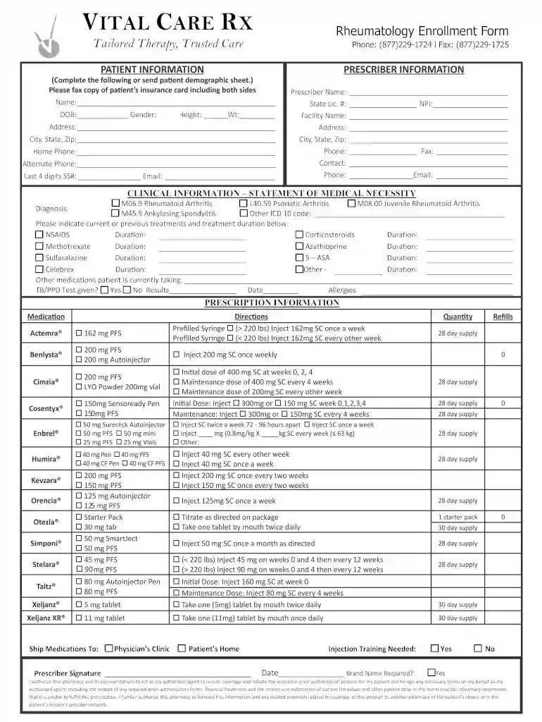 Referral FormsVital Care RX Preview on Page 1