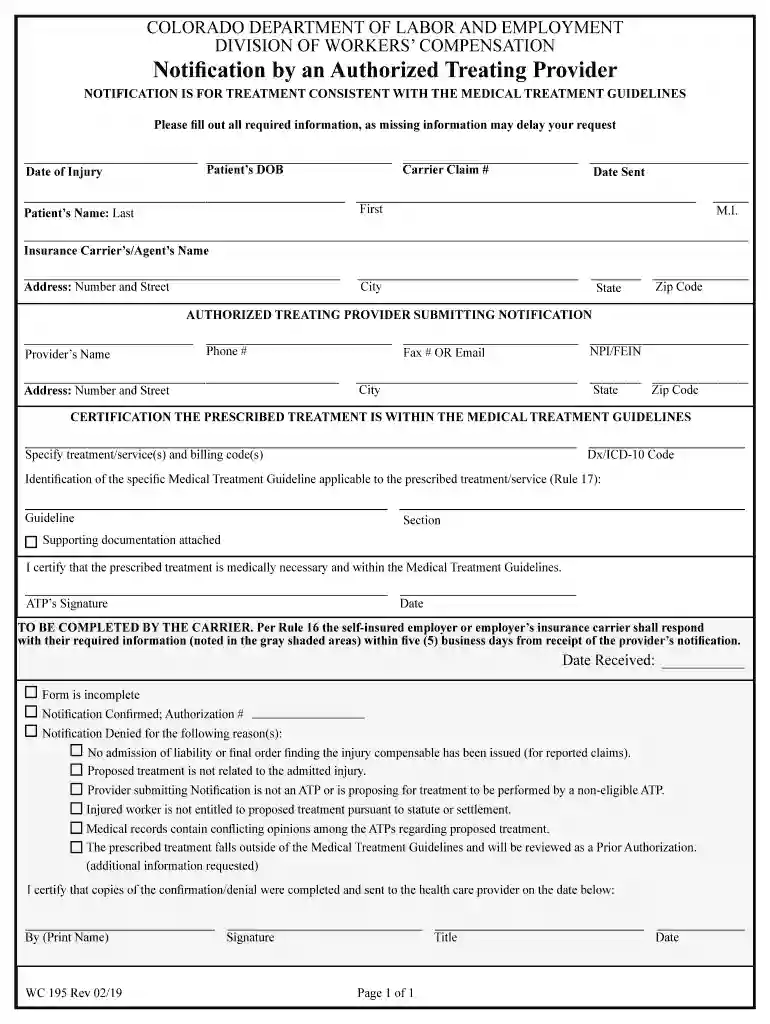 colorado workers' compensation claim handling guidelines Preview on Page 1