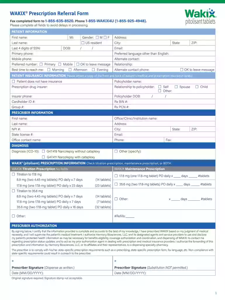 wakix enrollment form Preview on Page 1