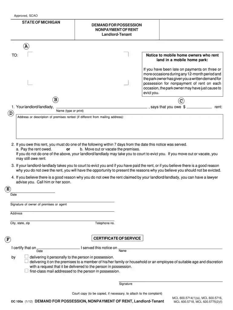 100a form Preview on Page 1