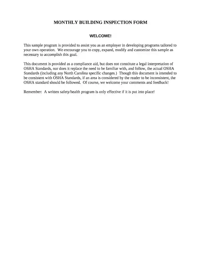 Remember:A written safety health program is only effective if it is put into place Preview on Page 1