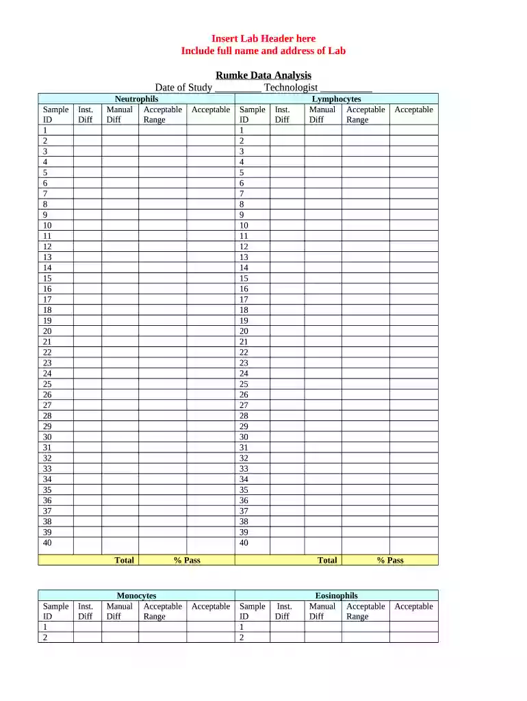 rumke table hematology Preview on Page 1