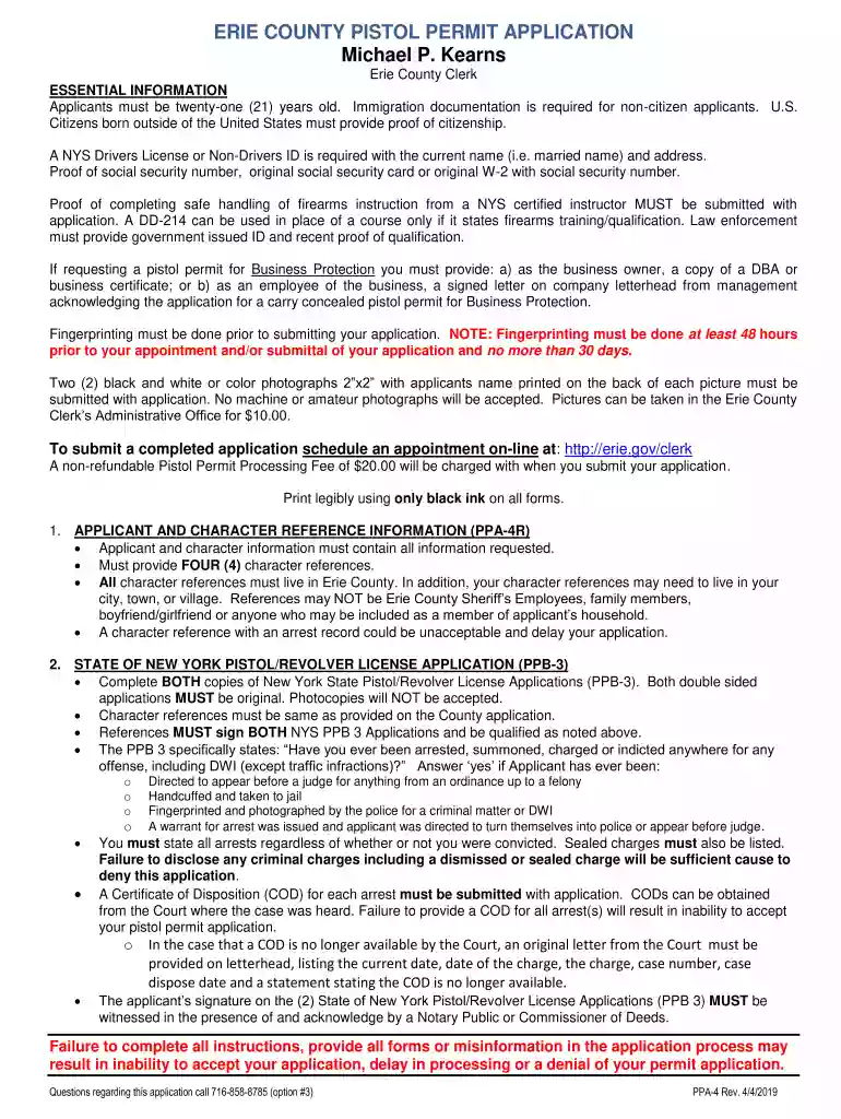 erie county pistol permit Preview on Page 1
