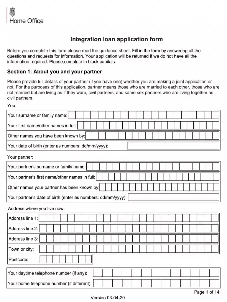 dwp loan application Preview on Page 1