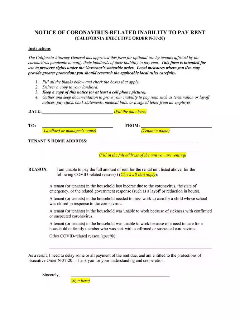Tenant to Landlord notice form.docx Preview on Page 1