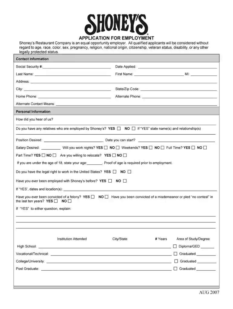 construction job application form Preview on Page 1