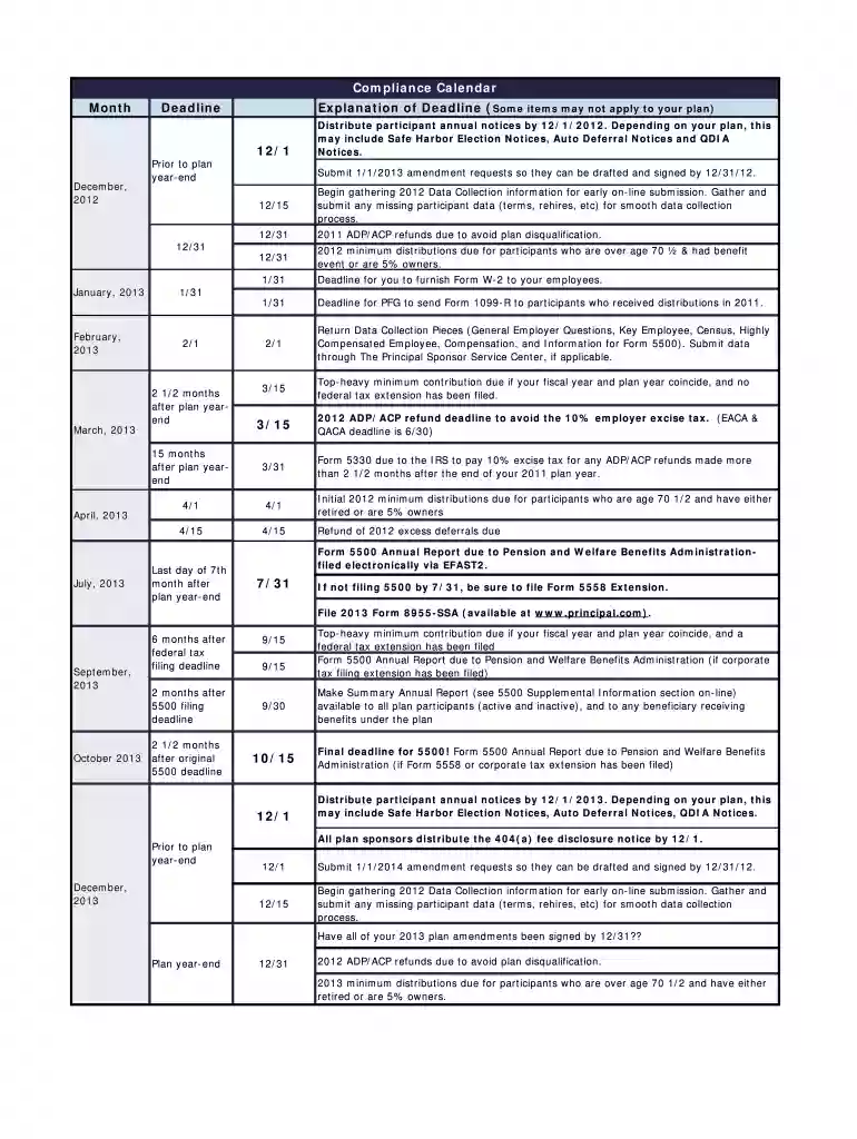 calendar template month explanation free Preview on Page 1