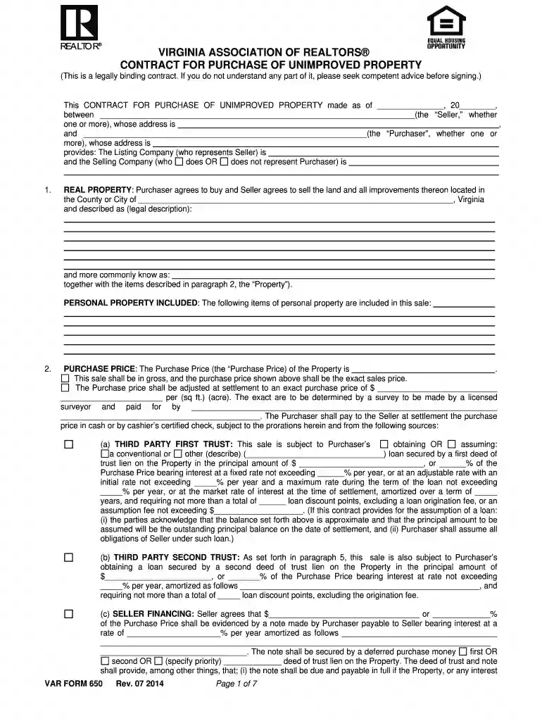 form 650 Preview on Page 1