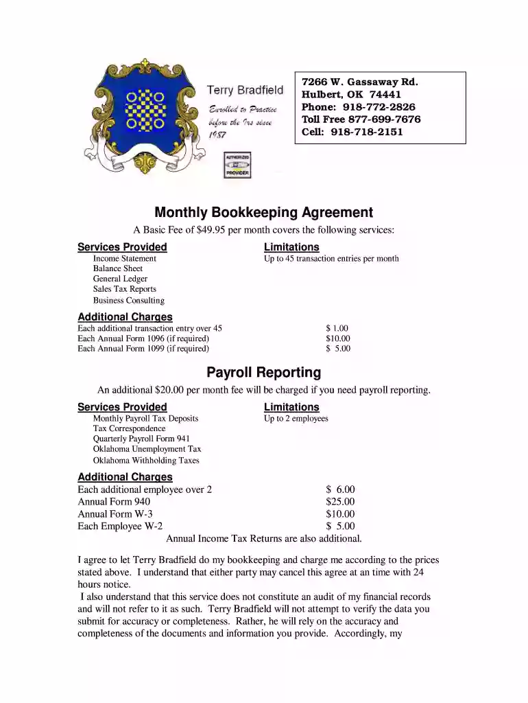 agreement terry bradfield Preview on Page 1