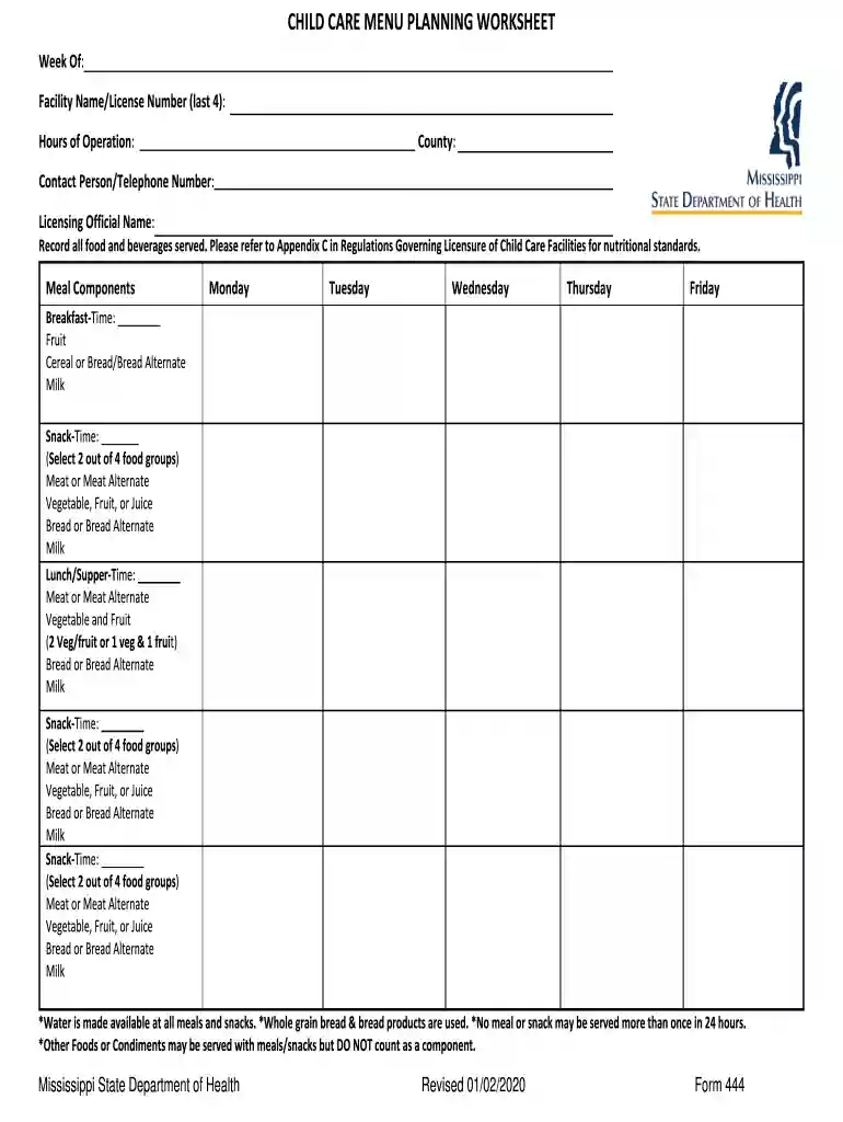 mississippi form 444 Preview on Page 1