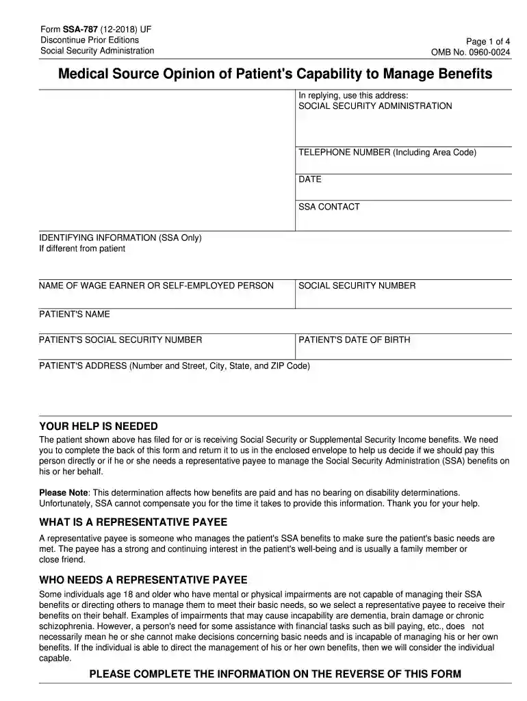 ssa 787 form Preview on Page 1