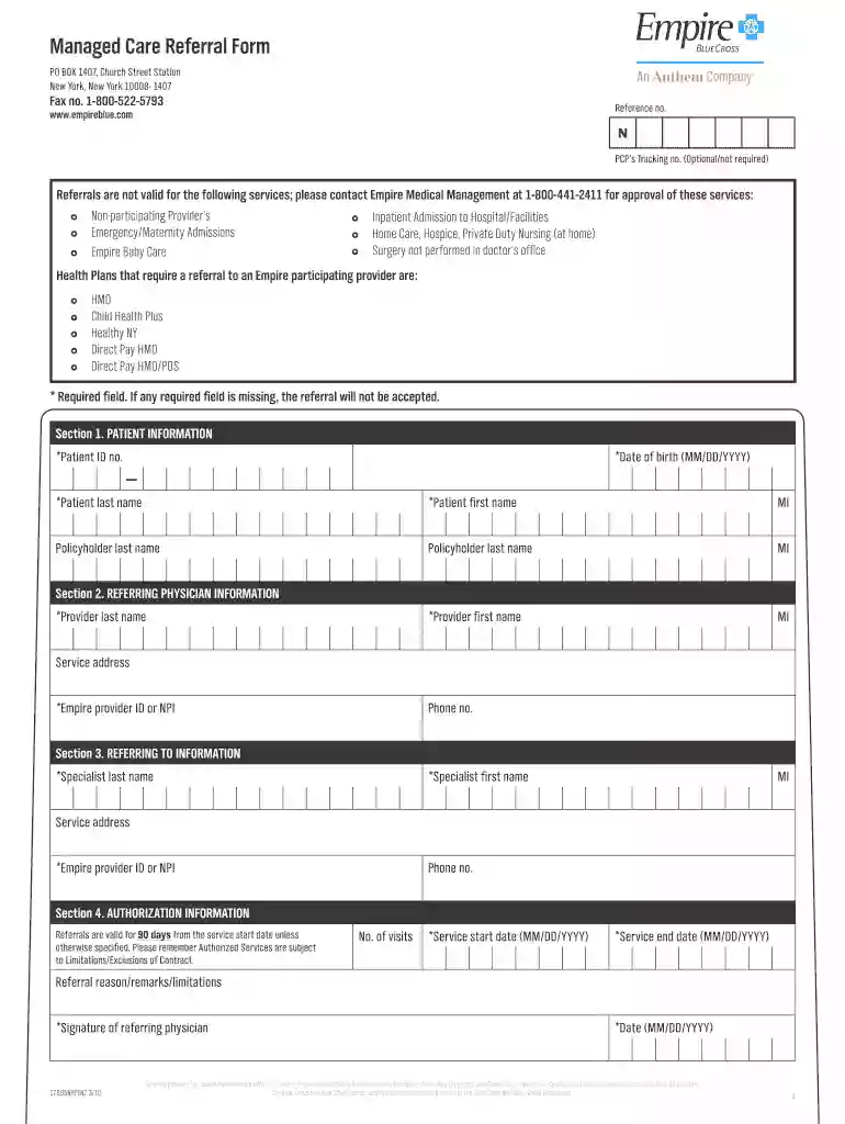blue cross blue shield referral form Preview on Page 1