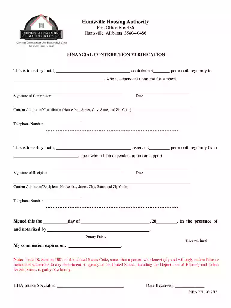 contribution letter for housing Preview on Page 1
