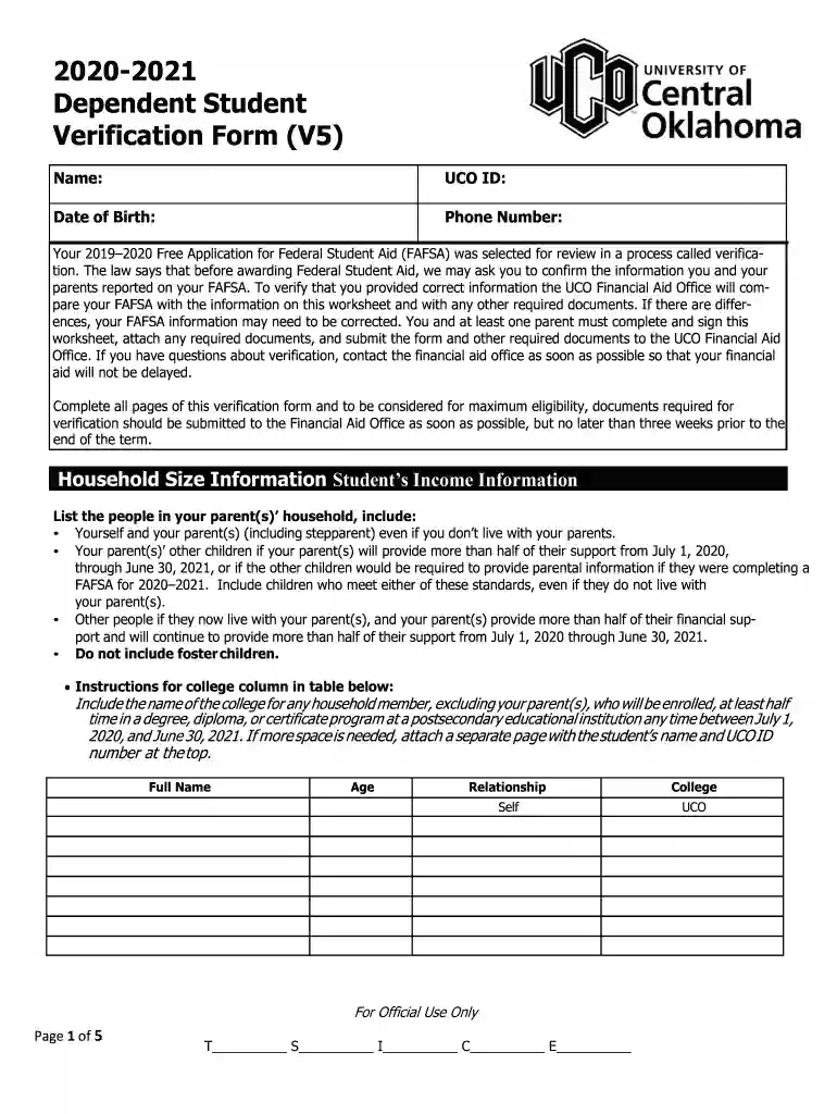 uco verification form Preview on Page 1