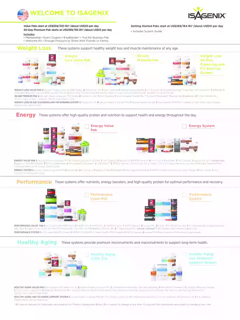 isagenix enrollment form Preview on Page 1