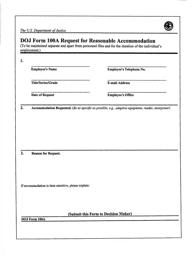 reasonable accommodation request Preview on Page 1