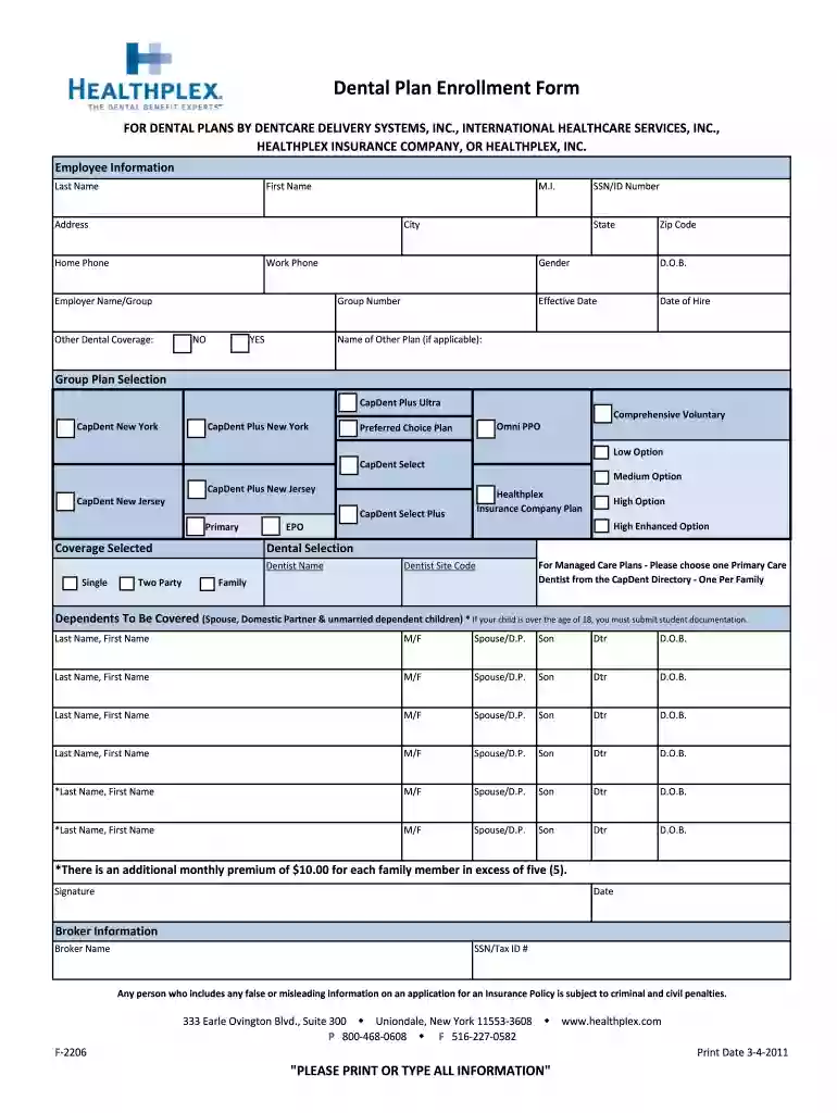 healthplex enrollment Preview on Page 1