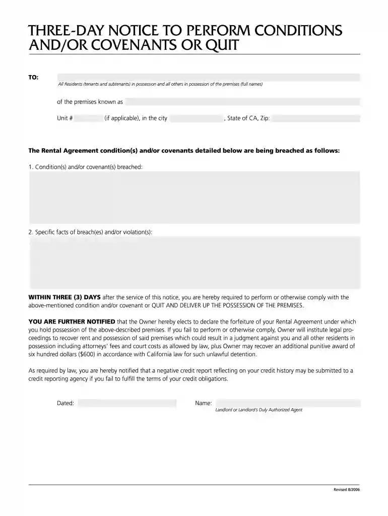 notice perform covenants Preview on Page 1