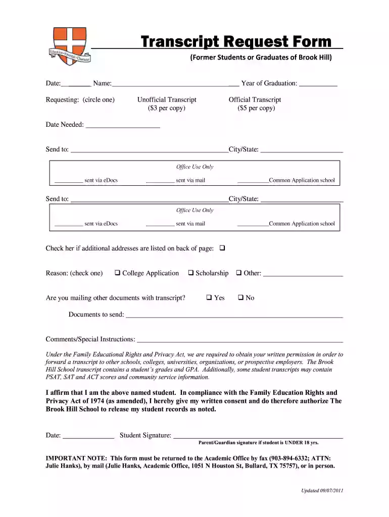 tx school transcript request Preview on Page 1