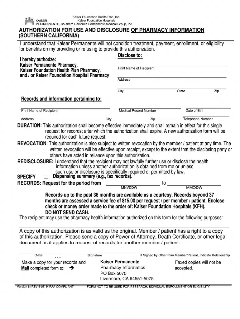 kaiser hipaa authorization reddit Preview on Page 1