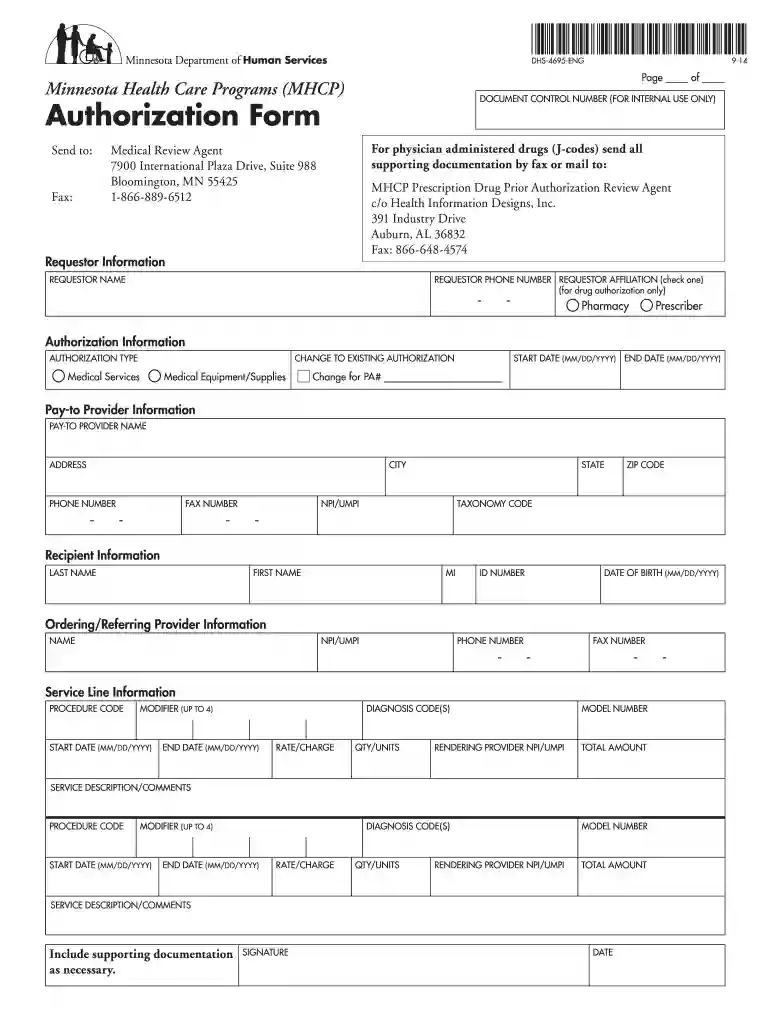 dhs form mn Preview on Page 1