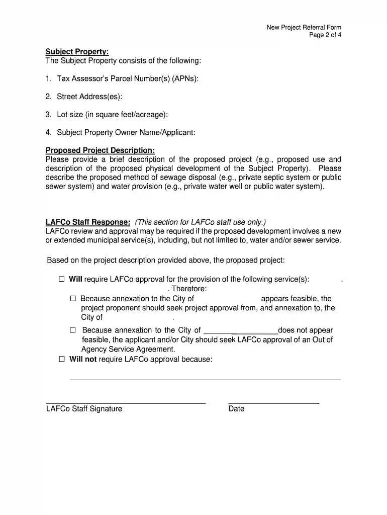 New Project Referral Form - vcrma Preview on Page 1