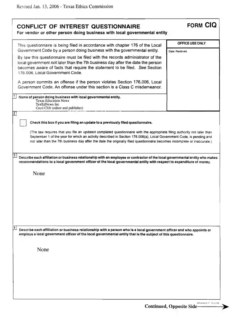 FORM CIQ - gcisd-k12 Preview on Page 1
