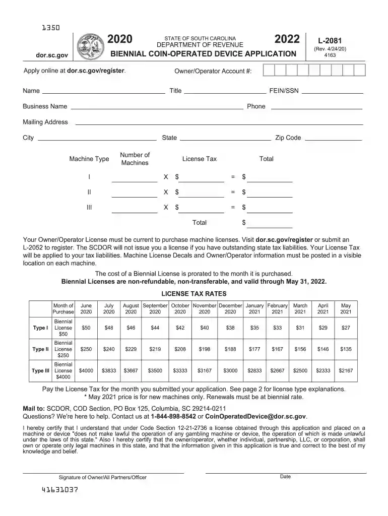 dor form biennial coin operated Preview on Page 1