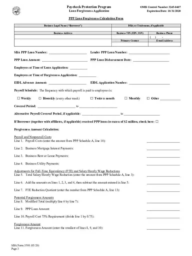 PPP Loan Forgiveness Application Released by SBA The ... Preview on Page 1