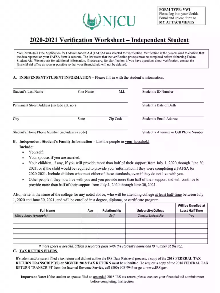 njcu verification Preview on Page 1
