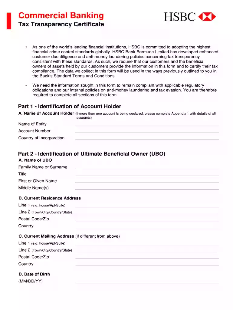 tax transparency certificate Preview on Page 1