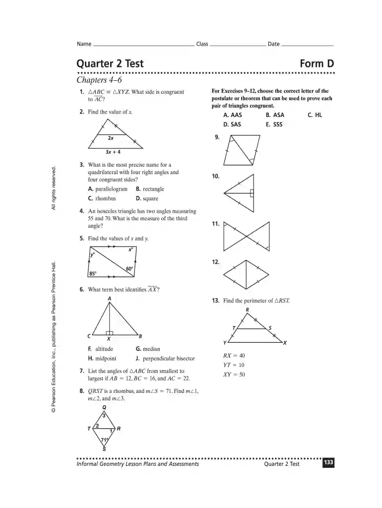 glencoe geometry chapter 2 answer key Preview on Page 1