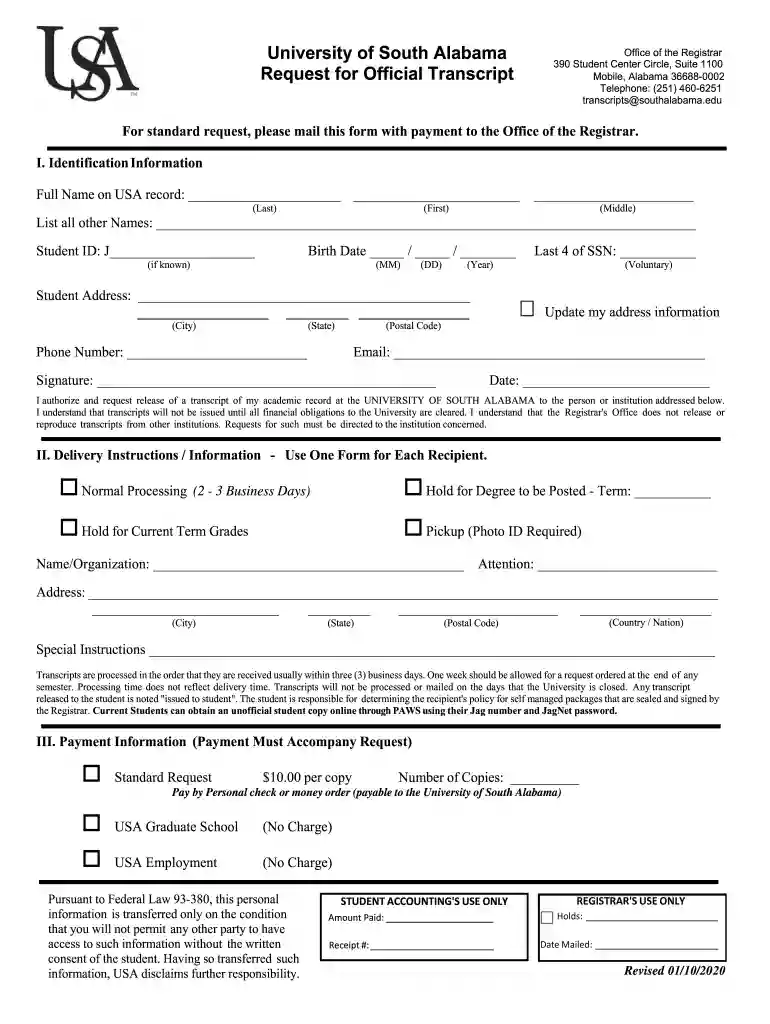 university of alabama transcript Preview on Page 1