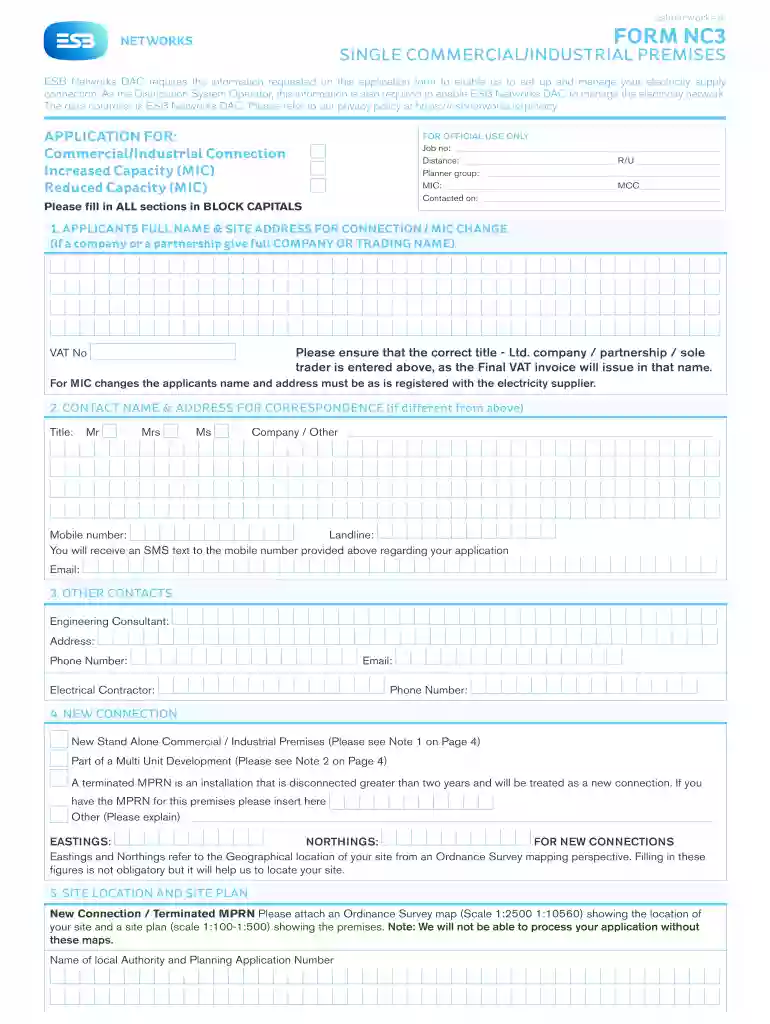 esb nc3 form Preview on Page 1
