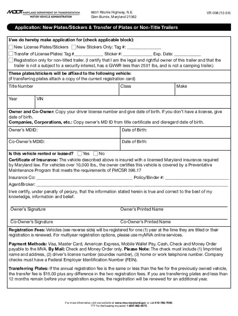 maryland plates transfer Preview on Page 1
