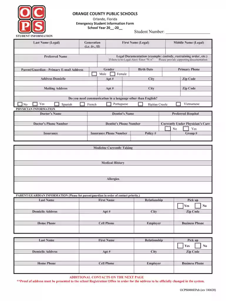 ocps activity permission slip Preview on Page 1
