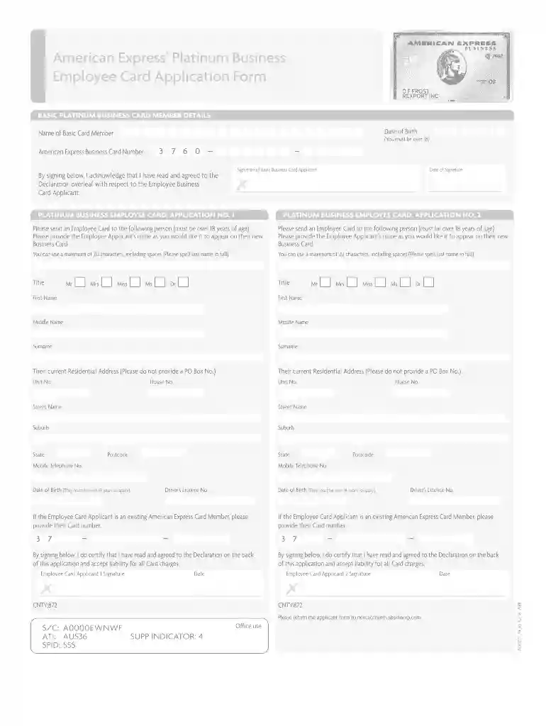 supplementary card form pdf Preview on Page 1