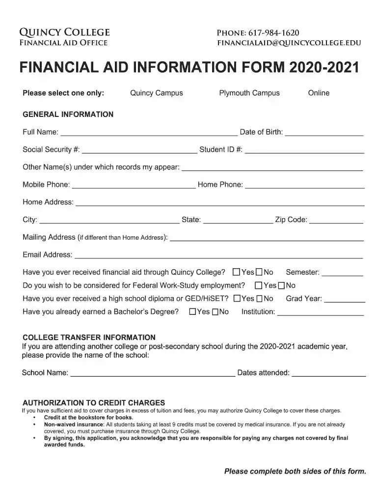 20-21 Financial Aid Info Form 2.docx Preview on Page 1