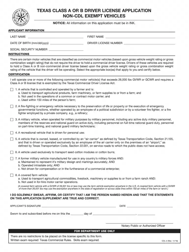 texas id application Preview on Page 1