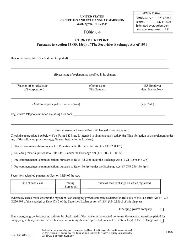 Check the appropriate box below if the Form 8-K ling is intended to simultaneously satisfy the ling obligation of the registrant under Preview on Page 1