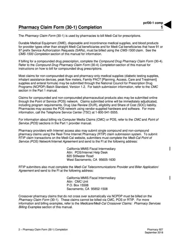 pharmacy claim form 30 1 Preview on Page 1