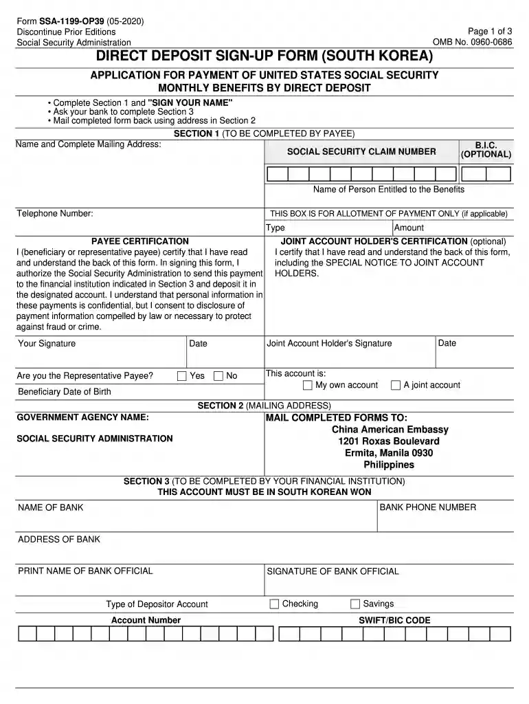 DIRECT DEPOSIT SIGN-UP FORM (South Korea) - Social Preview on Page 1