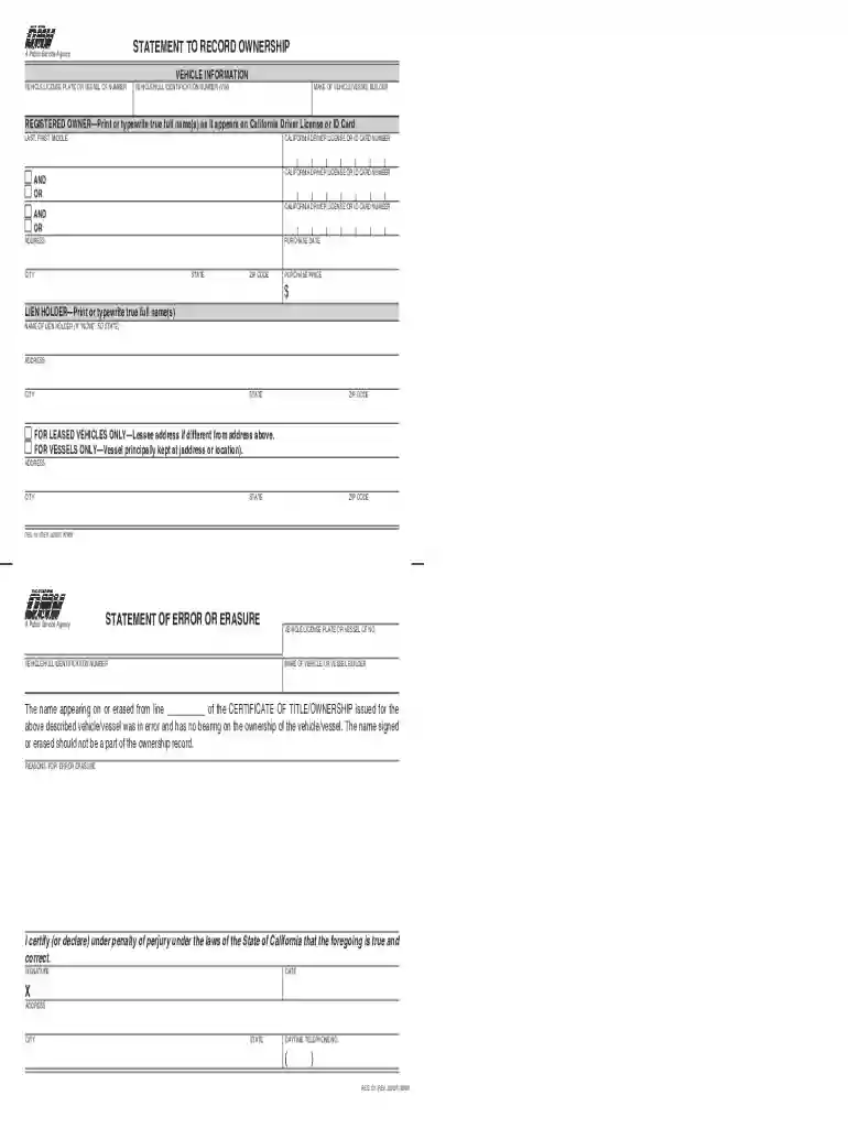 ca dmv statement Preview on Page 1