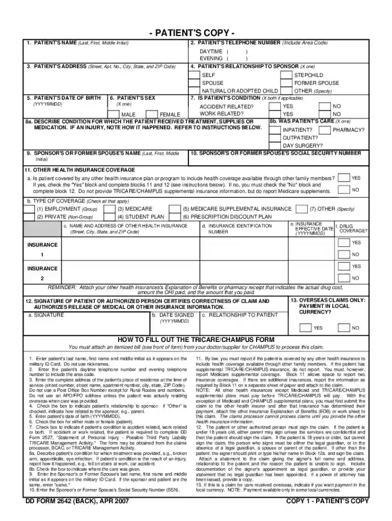 dd form 2642 Preview on Page 1