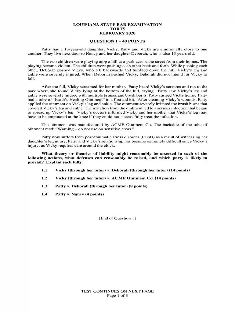 louisiana torts bar Preview on Page 1